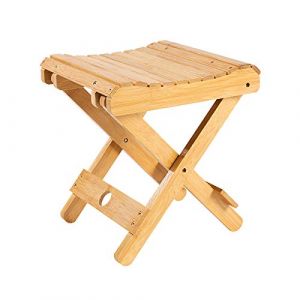 SANGDA Tabouret pliable en bambou, tabouret de douche en bois pour salle de bain, jardin, salle de bain, balcon, spa (xuxinshengshangmao, neuf)