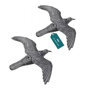 Sillar Corbeau Noir, Répulsif Pigeons en Plastique 2 Pièces, Corbeau Volant | Répulsif Oiseaux & Balcony Decoration, Naturel Antiparasitaire Protection | Repousser, Effrayeur d'oiseaux, Épouvantail (agdmaster, neuf)