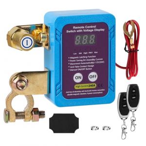 CPROSP Coupe Circuit Batterie Voiture 12v, Coupe-batterie avec 2 T&eacute;l&eacute;commandes 240 A, avec Indicateur de Tension LED, Coupe-batterie Antivol, pour Voiture Bateau RV ATV Camion Alarme Voiture (CPROSP, neuf)