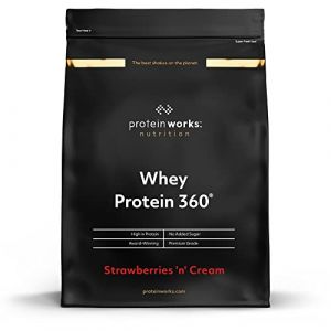 The Protein Works – Whey Protéine 360 Pure Avec Shaker et Cuillère Gratuits – Fraise à la Crème, 600g (Slow blow deals, neuf)