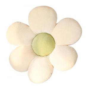 LATRAT Coussin de sol Tatami en forme de fleur, d&eacute;cor fleuri, coussin de sol esth&eacute;tique pour chambre, oreiller mignon, coussin de sol en peluche pour chambre &agrave; coucher, canap&eacute;, chaise, blanc et vert (LATRAT Direct, neuf)