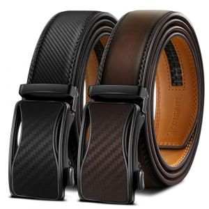 KEMISANT Ceinture Homme 2 Pi&egrave;ces, Ceinture Automatique Cuir Hommes Largeur 35mm,Cadeau Box Taille Ajustable(Noir/Marron Fonc&eacute;,140cm/42-48" taille r&eacute;glable) (Ames electronics co. LTD FR, neuf)
