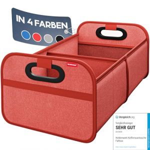 Heldenwerk Sac de coffre de voiture pliable, renforc&eacute; et stable, organiseur de coffre, sac de courses pour un rangement pratique, antid&eacute;rapant, rouge (Heldenwerk&reg; FR, neuf)