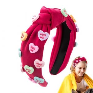 Bandes de cheveux embellies, bandeau de Saint-Valentin pour femme - Bandeau de spa à la mode Bandeau de lavage du visage - Enveloppements de cheveux en forme de cœur d'amour pour Spa, couvre-chef de m (chaojiu, neuf)