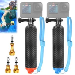 2 Poign&eacute;e Flottante Etanche Action Cam&eacute;ra Grip P&ocirc;le Handle Poign&eacute;e Grip Flottant pour Cam&eacute;ras avec 3 Vis de Rechange pour GoPro Hero, Rangement &Eacute;tanche et Design L&eacute;ger pour Les Prises de Vue sous (chengongspace, neuf)