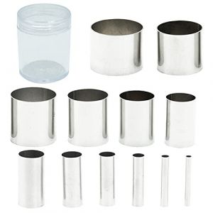 12PCS Emporte Piece Rond Cercle Patisserie Emporte pi&egrave;ces Cuisine pour Biscuits P&acirc;tes &agrave; Sucre G&acirc;teaux Emporte Piece Biscuit Cookie Cutter (FAR EAST SHOP LIMITED, neuf)