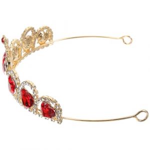 CLISPEED Couronne de Mariage en Cuivre Fer et Acrylique Couronne Tête Orange Corail de Cœur Accessoire Cheveux pour Mariée Décoration Coiffure Élégante pour Cérémonie (Yeahzl, neuf)