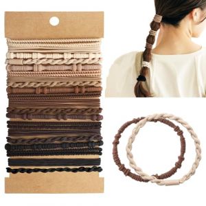 20 pi&egrave;ces Boho Attache pour Cheveux Femme Homme, Elastique Porte Queue de Cheval, &Eacute;lastiques Cheveux Boho, Elastique Cheveux Femme, &Eacute;lastiques Tresses Hair Ties,Pour Cheveux Epais,Lourds,Boucl&eacute; (kanyka, neuf)