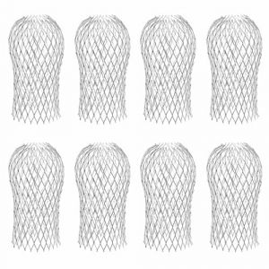 Treki 8pcs Crapaudine de Goutti&egrave;re Filtre Gouttiere en M&eacute;tal Garde de Goutti&egrave;re Filtres de Goutti&egrave;re Aluminium pour Maison Avant Toit Foss&eacute; &Eacute;gout Contre Les Feuilles Toiture (Treki, neuf)