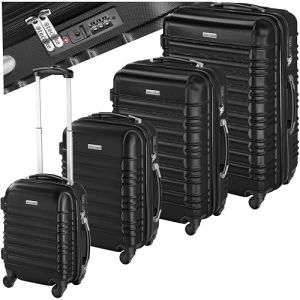 tectake&reg; Set de Valise de Voyage 4 Tailles Valise Grande Taille Valises Cabine Petite Valises Sacs de Voyage Maternit&eacute; ABS avec Roulettes Pivotantes 360&deg; Serrure &agrave; combinaison TSA Poign&eacute;e t&eacute;lescopique (Made4Home SAS, neuf)