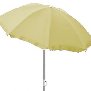 INDA-Exclusiv Parasol de plage, de camping, de jardin, pliable, en polyester, diamètre : 1,80 m, protection UV, couleur : beige (Mojawo, neuf)