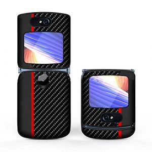 LICHIFIT étui de téléphone Mince en Plastique et Fibre de Carbone pour Motorola Moto Razr 5G Antichoc Tout Compris Rabat Pliant Coque arrière de Protection (leagoodshop, neuf)