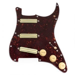 Musiclily Pro-SE ST-DPHC SSS Pickguard Précâblé avec Mini Rail Humbucker Céramique pour Guitare électrique Style Strat, 4 plis Tortoise Shell (Musiclily Direct France, neuf)