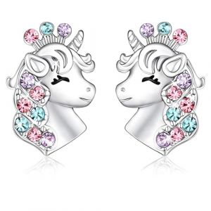 HABNI Boucles D'Oreilles Licorne Fille En Argent Sterling 925 Boucles D'Oreilles Hypoallergénique Boucles D'Oreilles Cadeau D'Anniversaire Bijoux Licorne Cadeaux D'Anniversaire Pour Femmes (XIANXIAN LI, neuf)