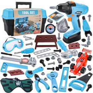 TAVADA Caisse A Outil Enfant,Bo&icirc;te &agrave; Outils Enfants Malette Outils Enfant avec Perceuse &Eacute;lectrique,Sac &agrave; Outils,Jouet Outil No&euml;L Cadeau Garcon Fille 3 Ans+ (HADALA YYDS Kft., neuf)