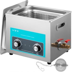 VEVOR Nettoyeur à Ultrasons avec Minuterie de Chauffage, Professionnel Nettoyeur à Ultrasons 220V, Nettoyeur Ultrasons en Acier Inoxydable 40 kHz pour Nettoyage des Bagues de Lunettes Instrument (15L) (New Clear VEVOR, neuf)