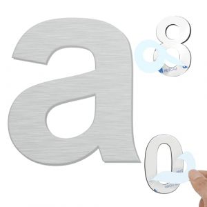 Ywonoby Num&eacute;ro de maison ext&eacute;rieur moderne bross&eacute;e，55mm Num&eacute;ro de porte autocollant en acier inoxydable，Plaque de num&eacute;ro de maison et Num&eacute;ro de Boite aux Lettres ，Argent (a) (uuhouse, neuf)