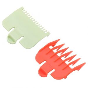 Lot de 2 Peignes Tondeuse Sabot de Guidage,Tondeuse &agrave; Cheveux Limite Peigne, Peignes pour Sabot Cheveux, pour Peigne de Tondeuse &agrave; Cheveux &eacute;lectrique (Couleurs rouges et vertes) (Fictory-EU, neuf)