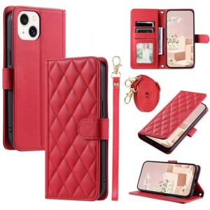 Coque avec Cordon pour Sony Xperia 10 VI, [Housse en Cuir PU Premium] [Etui &agrave; Rabat] [Pochette de Portefeuille], &Eacute;tui de Protection pour Sony Xperia 10 VI(Rouge) (TENGLAN, neuf)