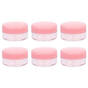 XPEX Contenants Cosmétiques, 6 Pièces Pots D'échantillons de Voyage, Petite Pots Ronds Clairs Vides, Mini Pots Cosmétiques Vide, pour Crème, Échantillons, Poudre, Baume à Lèvres,10g (UAB "DAFUHUA LT", neuf)