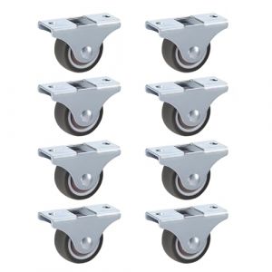LIKERAINY Roulettes Silencieuses en TPR sans Frein Ø 32 x 13 mm Pour La Chaise Chariot Meuble Caoutchouc Roulettes de Transport avec Montage en Plaque Capacité de Charge 60kg Lot de 8 (LIKERAINY, neuf)