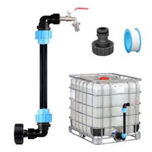 Palwin Robinet Cuve 1000L, Robinet IBC Col de Cygne de Cuve, Adaptateur de Réservoir IBC, 3/4'' Raccord Cuve IBC Robinet Kit, IBC Adaptateur pour Recuperateur D Eau De Pluie (Waraxll, neuf)