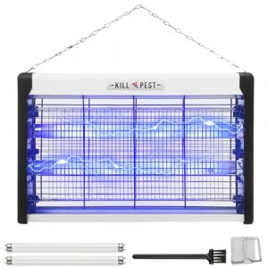 KIMIGO Lampe Anti Moustique, Tueur d'Insectes Electrique UV 20W, Anti Insectes Volants, Moustiques, Gu&ecirc;pes, Moucherons, sans Produits Chimiques, Port&eacute;e Jusqu'&agrave; 80m&sup2; avec 2 Ampoules de Rechange (Fluttuante Kft, neuf)