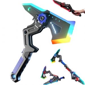 GUUZETU Interstellar Spark Battle Blade Lame Lumineuse LED Double Mode, Jouet de Science-Fiction transformant la Hache de Combat, 7 changements de Couleur, Commutation &agrave; Un Bouton Design (Blue) (shanxijuhengbangjianzhugongchengyouxiangongsi, neuf)