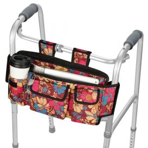 supregear Marcheur Sac, de Haute Qualité Panier de Marche Pliable Organisateur Pochette Pour N'importe Quel Walker Style Rollator et Fauteuil Roulant, Floral (J&D Tech FR, neuf)