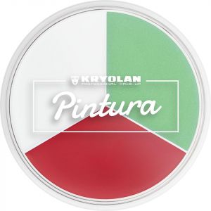 Kryolan Pintura Trio de couleurs de carnaval, maquillage de supporter Italie – Vert/blanc/rouge, doux pour la peau, lavable, parfait pour les enfants, les fêtes et les fans de football (Kryolan Professional Make-up, neuf)