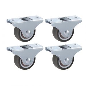 LIKERAINY Roulettes Silencieuses en TPR sans Frein Ø 50 x 18 mm Pour La Chaise Chariot Meuble Caoutchouc Roulettes de Transport avec Montage en Plaque Capacité de Charge 100kg Lot de 4 (LIKERAINY, neuf)