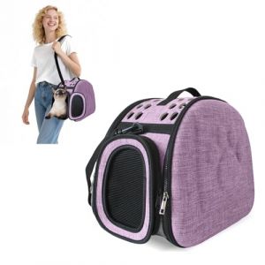 Sac de Transport pour Chat Cage Sac de Lapin Caisse Voyage pour Chat Chien Petit Transporteur de Chat Caisse de Transport pour Petits Animaux Respirable D&eacute;montable Lavable Pliable (PETCUTE, neuf)