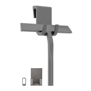 virea Raclette de Douche en Silicone Gris Largeur de 23 cm - avec Suspension - Raclette pour Salle de Bains enl&egrave;ve sans Laisser de r&eacute;sidus - Nettoyeur de vitres avec Noyau en Acier Inoxydable (Semexo, neuf)