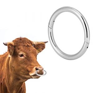 Cyrank Anneau De Nez De B&eacute;tail, 3,9 Pouces Rond en Fer, Anneau De Nez De Taureau, Pince-Nez De Vache, Taureau, Vache, Bovin, Anneau De Nez, Animaux de la Ferme, Pince De Nez De B&eacute;tail en M&eacute;tal (Hurmerss, neuf)