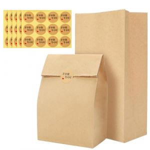 G2PLUS 100PCS Sac Kraft Sacs en Papier Kraft Bonbon Pochette Papier 15.5 x 10 x 30 cm Brun Sac de Bonbons en Papier Kraft+ 108CS For you Autocollant (BIGGER, neuf)