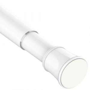 Pôle de Tente à Pression, Tige de Tente de Douche Téléscopique, Sans Perforation et Vis, Pôle de Tente Multiusage en Métal pour Salle de Bain, 70-145CM (1 Pièce), Blanc (LIEUR, neuf)