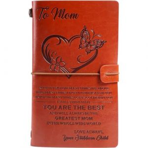 Carnet de notes en cuir vintage avec pages vierges, rechargeable pour femmes et filles. Parfait comme cadeau de la f&ecirc;te des m&egrave;res ou carnet de voyage agenda. Format A6 de 20 x 12 cm en couleur brun. (Yishibodeouzhoudianpu, neuf)