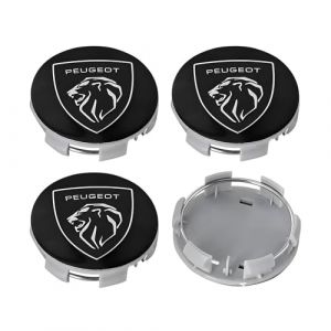 THJKCVSD 4 pièces Cache Moyeux, pour Peugeot 207 307 407 308 607 508 3008 2008 (60mm) Centre de Jante Capuchons Moyeu Roue Bouchon Enjoliveur Voiture Accessoires décoration (gaopo store, neuf)