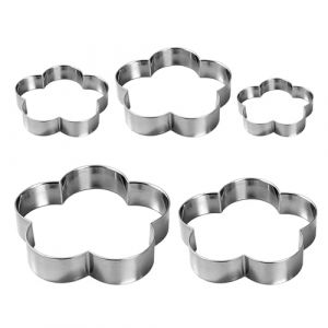 Emporte-Pi&egrave;ce en Forme de Fleur - 5 Pcs Mini Emporte-Pi&egrave;ce P&acirc;tisserie Biscuit Sabl&eacute; et G&acirc;teaux, Set de Moules &agrave; Biscuit en Acier Inoxydable 304, Id&eacute;al pour DIY Desserts, No&euml;l et P&acirc;ques, les Fondants (TaoTaoBu, neuf)