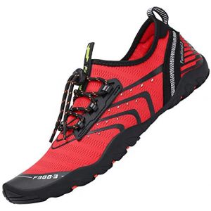 SAGUARO Chaussures Aquatiques Homme Femme Chaussure de Plage Chaussure Eau Chaussette Aquatique pour Baignade Natation Surf, Bonbons à la Pomme Rouge GR.45 (Baostyleshop, neuf)