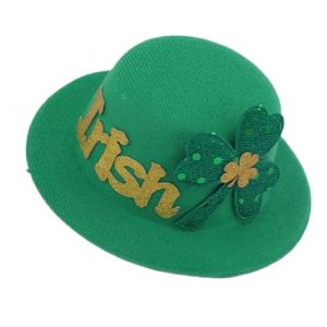 Pince à cheveux de la Saint-Patrick, ornement de cheveux en trèfle - Épingle à cheveux Shamrock en forme de chapeau,Barrettes à cheveux porte-bonheur Shamrock exquises, accessoires pour cheveux irland (zhimkc, neuf)