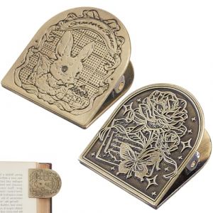 craspire Pince &agrave; Livre Vintage en M&eacute;tal Motif Lapin Papillon Fleur Bronze pour Carnet de Voyage Petite Pince &agrave; Reliure Support de Page pour Organisateur Journal Intime Agenda Lecteur Amoureux (CRASPIRE FR, neuf)