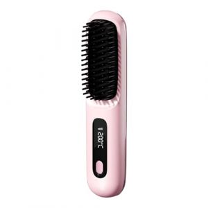 Sans Fil Brosse Lisseuse, Portable Brosse &Agrave; Cheveux Chauffante, Mini Lisseur, USB Rechargeable, 3 Niveaux De Chauffage, 160&deg;C-200&deg;C, Pour Usage Quotidien, Pour Vacances, Voyage Et Rendez-vous (dayunm, neuf)