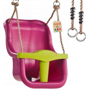 TRIBECCO® Balançoire en plastique, pour bébé/tout-petits, aire de jeux, rose (bruyère) (TRIBECCO, neuf)