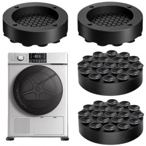 Tapis Anti-vibration pour Machine à Laver, 4pcs Pied Anti Vibration Machine a Laver,Patins Anti Vibration Lave Linge,Patin Caoutchouc Antibruit Pied Machine a Laver,Tampons À Pied Machine À Laver (HATASTORE, neuf)