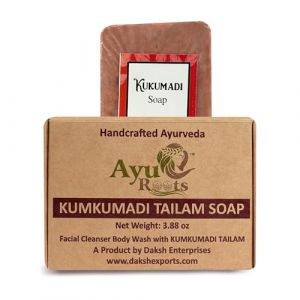 AyuRoots Kumkumadi Tailam Huile de safran ayurvédique faite à la main, barre de savon, peau sèche, peau, visage, corps, peau, 100 ml (HAYYONLINE, neuf)