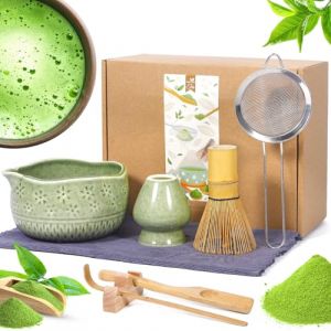 8 Pi&egrave;ces Matcha Kit, C&eacute;r&eacute;monie Matcha Set, Avec Fouet-Matcha,Bol Bec Verseur,Cuillere,Fouet,Support De Fouet,Tamis, C&eacute;ramique Coffret Kit-Matcha Complet Cadeau Pour Les Amateurs-Matcha (CALISTA E-SHOP S.R.L., neuf)