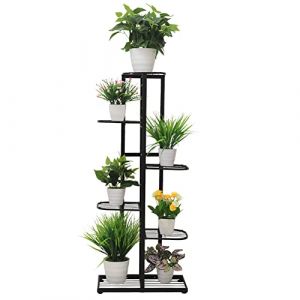 Cre Cra M&eacute;tal &Eacute;tag&egrave;re &agrave; Fleurs,Porte Plantes Fer Forg&eacute;,Etagere Plante Ext&eacute;rieur Int&eacute;rieur de 6 Niveaux pour Balcon Terrasse Jardin,support de plantes dint&eacute;rieur,support plantes noir,etagere fleurs (ROYAL SMEELA, neuf)