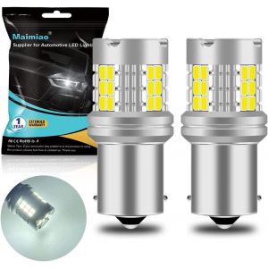 UPXSXT 2Pcs 1156 BA15S p21w Ampoule de feu de recul pour voiture, 12-24V 3020 30SMD 800LM ampoule led Super lumineux &Eacute;tanche (MaiMiao store, neuf)