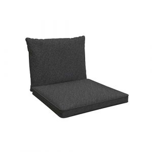 POKAR Coussins de Jardin Extérieur Coussin Chaise Galette de Chaise, 1 Lot de 2: Coussin d'assise 50x50x5 cm + Coussin Dossier 50x40x15 cm, Anthracite (EURAKOP-FR, neuf)